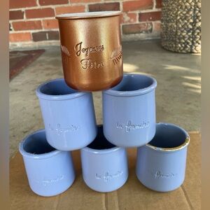 Glazed terracotta pots, set of 6